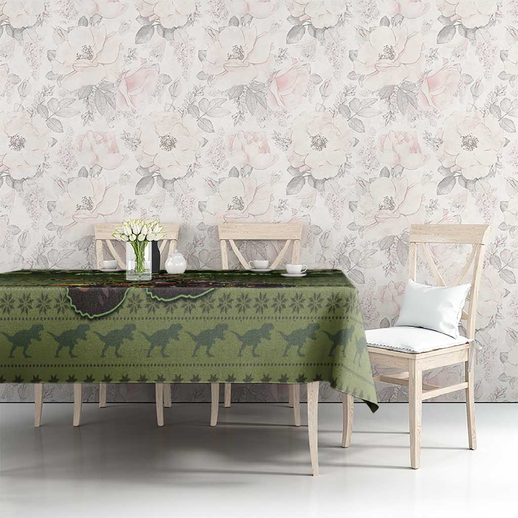 Dinosaur Christmas Tablecloth Merry Rexmas - Wonder Print Shop