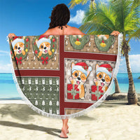 Corgi Christmas Beach Blanket Merry Corgmas - Wonder Print Shop