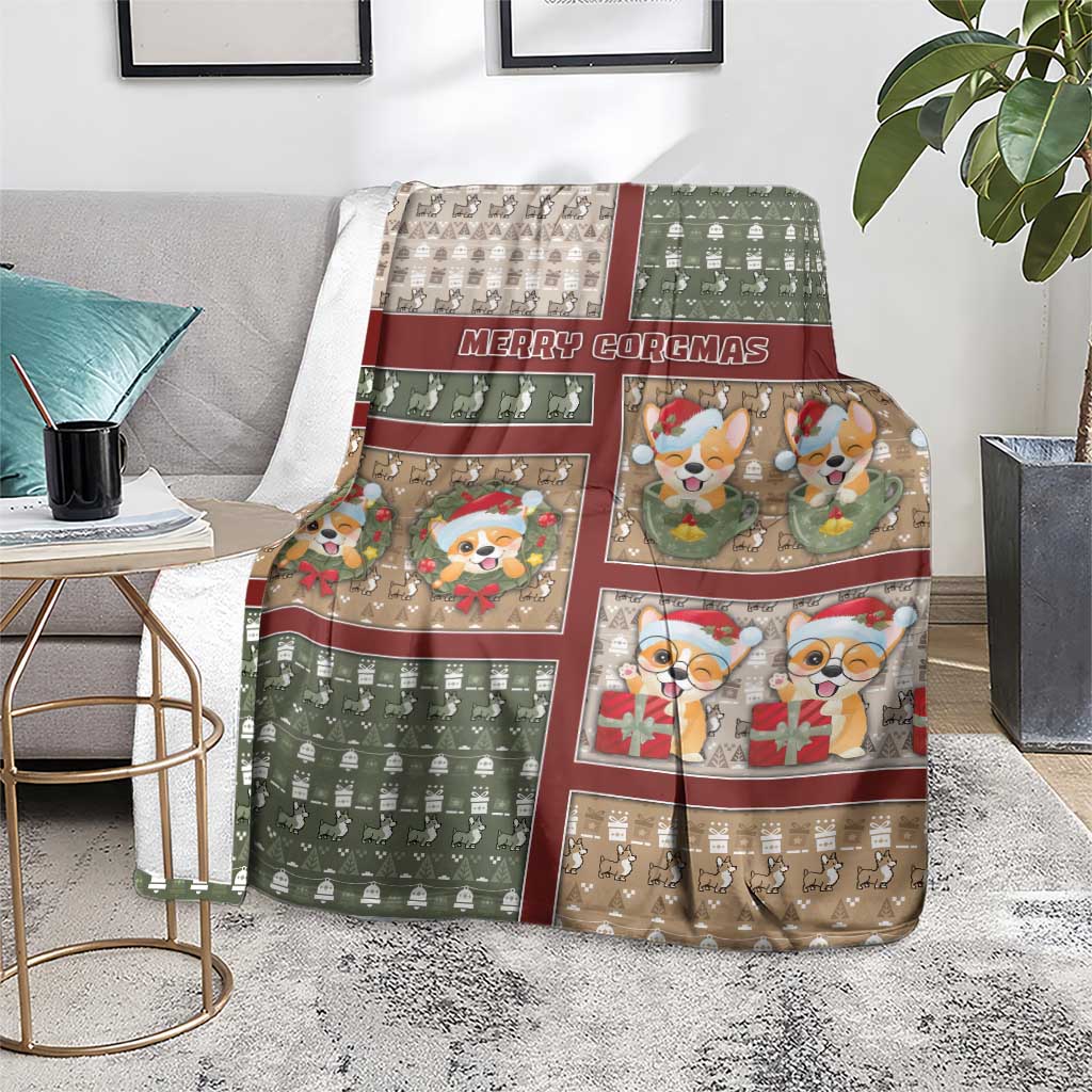 Corgi Christmas Blanket Merry Corgmas - Wonder Print Shop