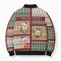 Personalized Corgi Christmas Bomber Puffer Jacket Merry Corgmas - Wonder Print Shop