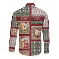 Personalized Corgi Christmas Long Sleeve Button Shirt Merry Corgmas - Wonder Print Shop