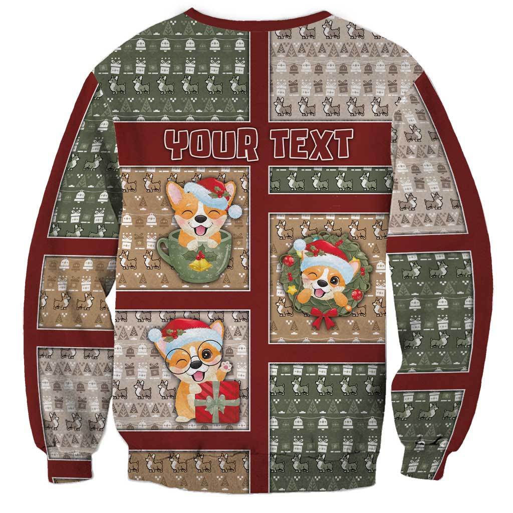 Personalized Corgi Christmas Sweatshirt Merry Corgmas - Wonder Print Shop