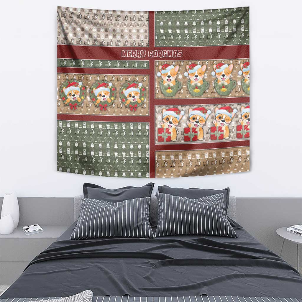 Corgi Christmas Tapestry Merry Corgmas - Wonder Print Shop