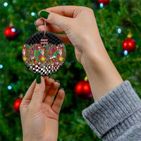 Hippie Christmas Ceramic Ornament Doodle Style - Wonder Print Shop