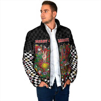 Hippie Christmas Padded Jacket Doodle Style - Wonder Print Shop