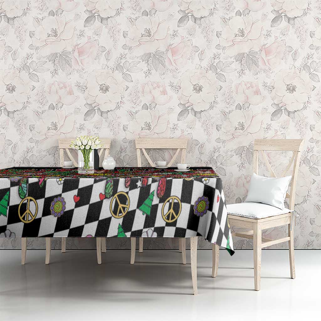 Hippie Christmas Tablecloth Doodle Style - Wonder Print Shop