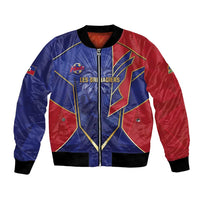 Custom Afro-Haitians Football Bomber Jacket Haitian Palm Tree Unique Style