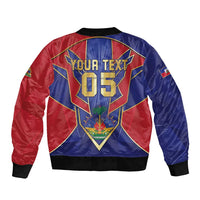 Custom Afro-Haitians Football Bomber Jacket Haitian Palm Tree Unique Style