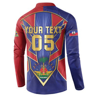 Custom Afro-Haitians Football Button Sweatshirt Haitian Palm Tree Unique Style