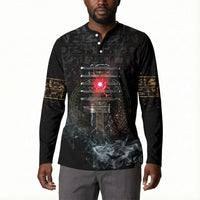Egypt Djed Button Sweatshirt Glow Smoky Dark Style