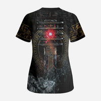 Egypt Djed Scrub Top Glow Smoky Dark Style