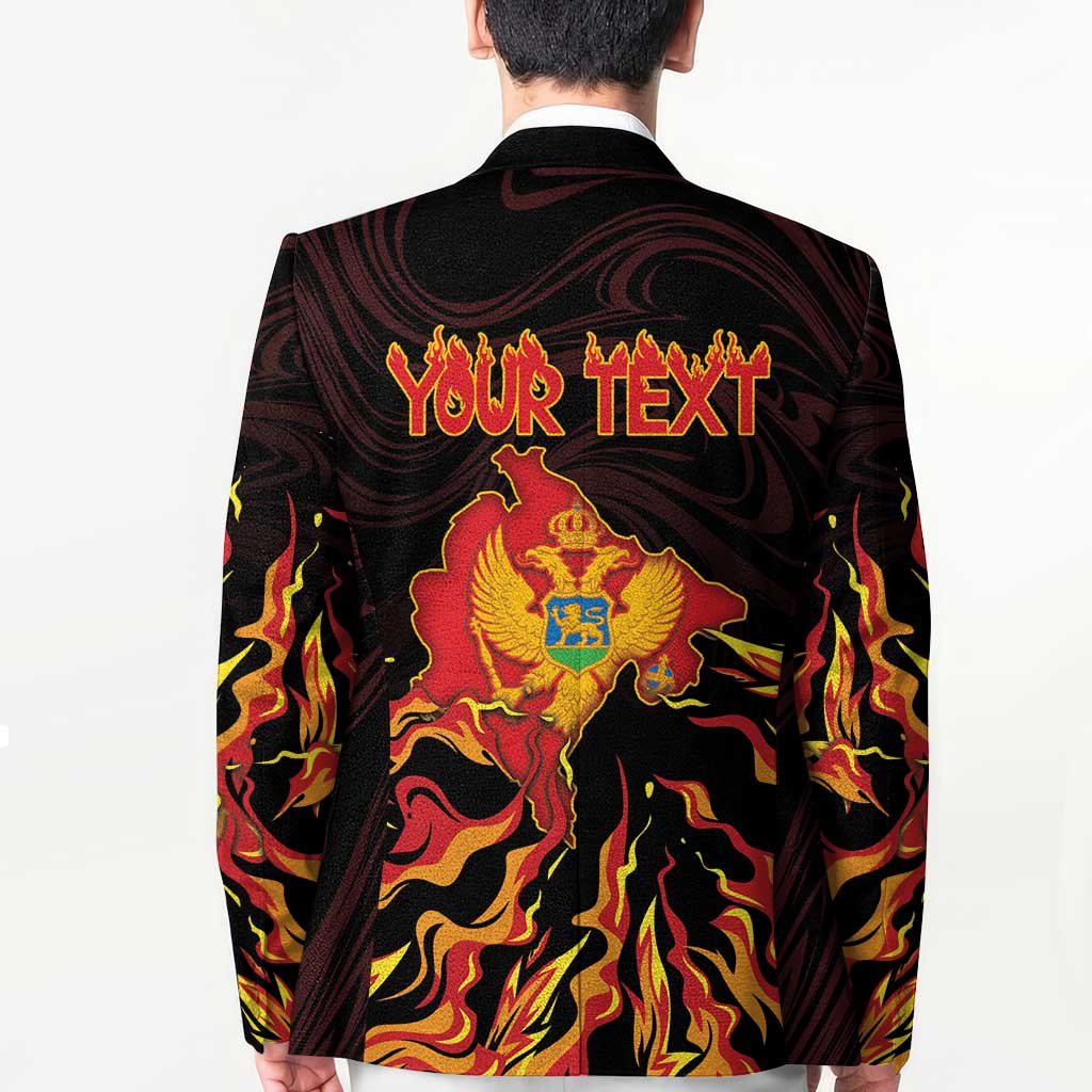 Personalized Montenegro Blazer Coat Of Arms Fire Style - Wonder Print Shop