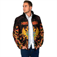 Personalized Montenegro Padded Jacket Coat Of Arms Fire Style - Wonder Print Shop