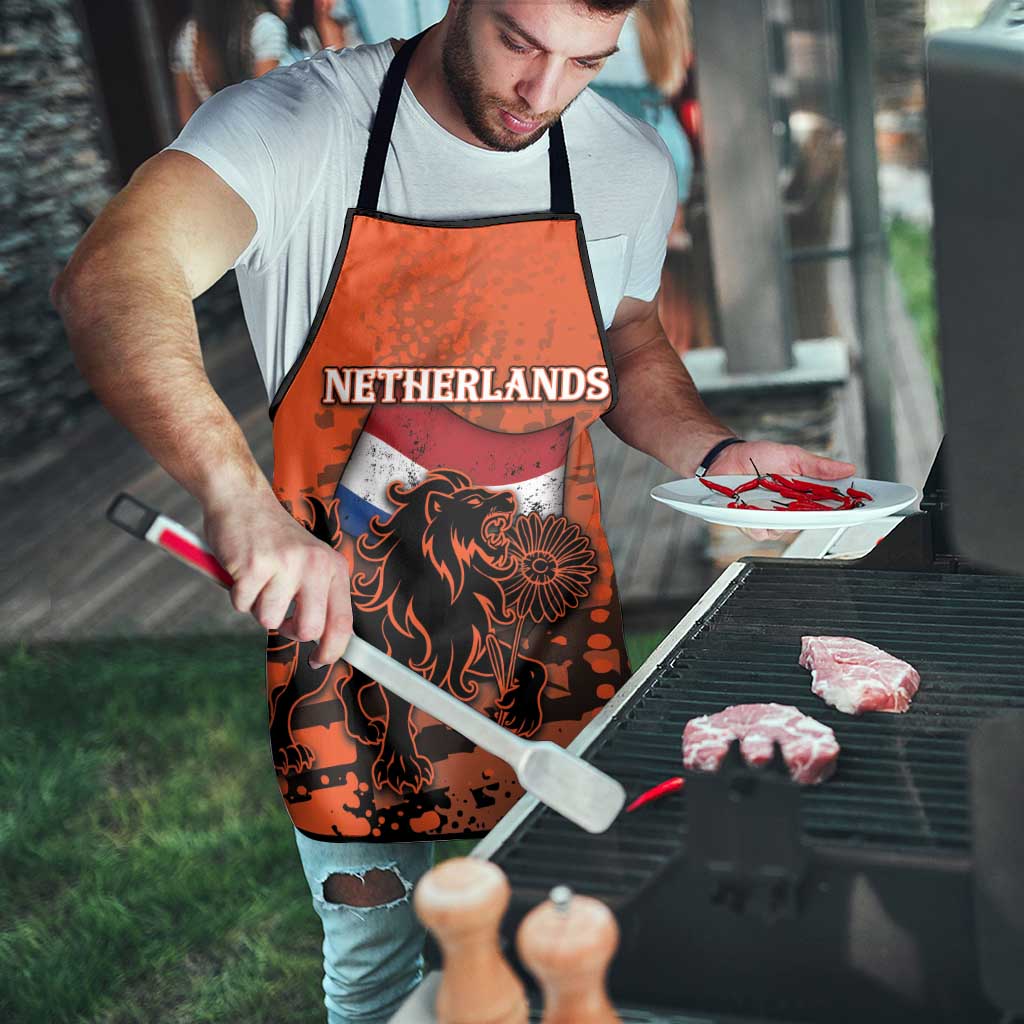 Netherlands Apron Lion With Daisy Flower - Wonder Print Shop