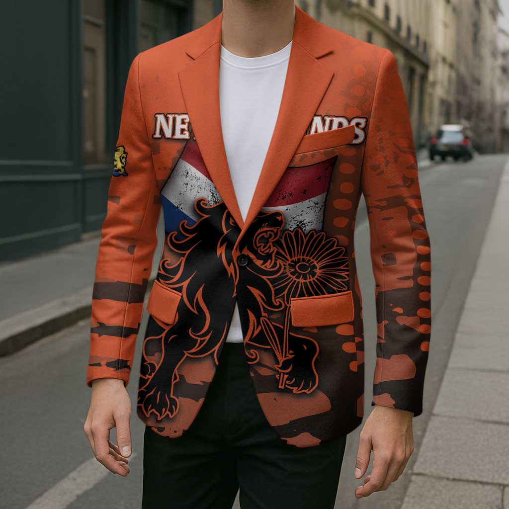 Personalized Netherlands Blazer Lion With Daisy Flower - Wonder Print Shop