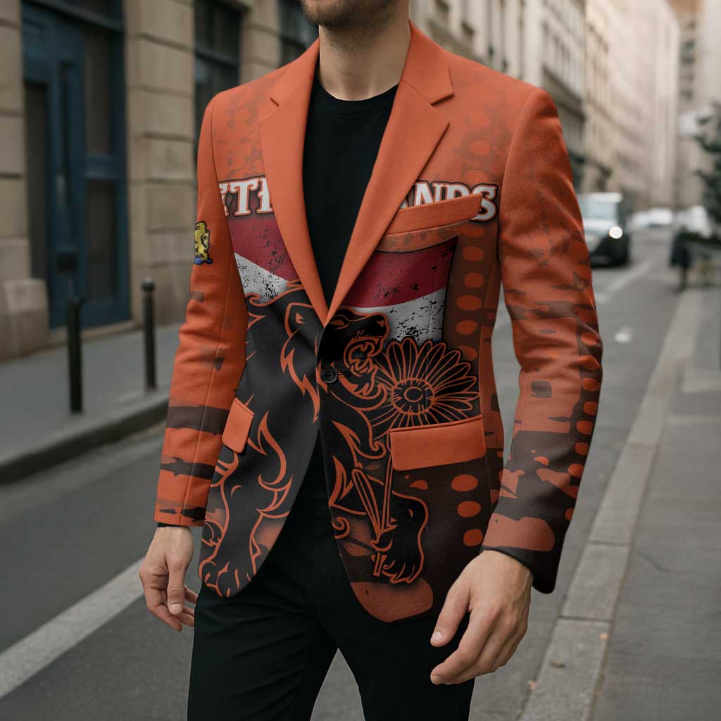 Personalized Netherlands Blazer Lion With Daisy Flower - Wonder Print Shop