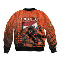Personalized Netherlands Bomber Jacket Lion With Daisy Flower - Wonder Print Shop
