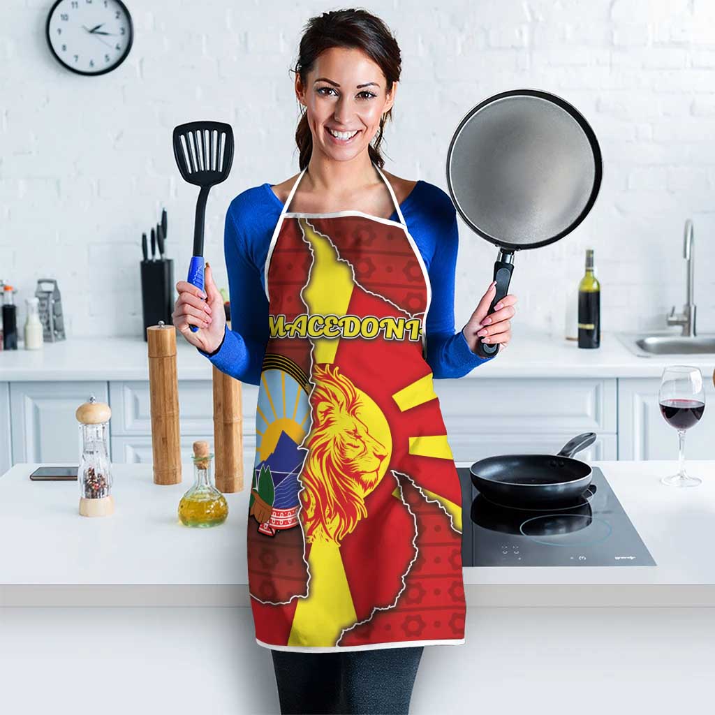 North Macedonia Apron National Emblem With Lion - Wonder Print Shop