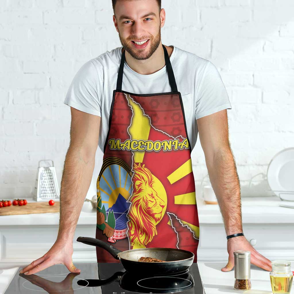North Macedonia Apron National Emblem With Lion - Wonder Print Shop