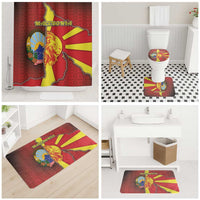 North Macedonia Bathroom Set National Emblem With Lion - Wonder Print Shop