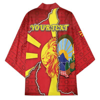 Personalized North Macedonia Kimono National Emblem With Lion - Wonder Print Shop