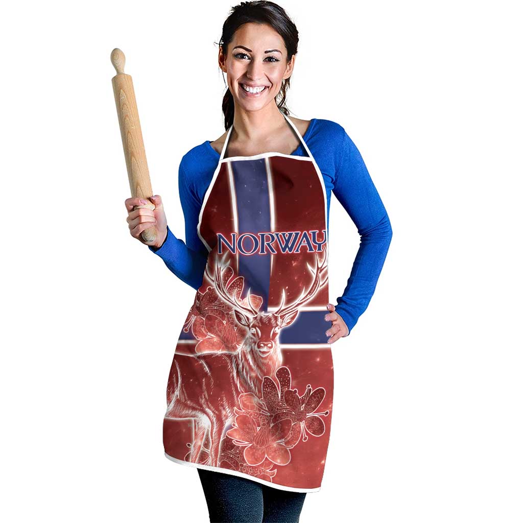 Norway Apron The Moose With Saxifrage Flowers Galaxy Style - Wonder Print Shop