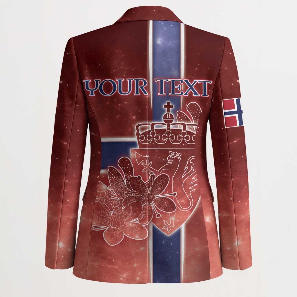 Personalized Norway Blazer The Moose With Saxifrage Flowers Galaxy Style - Wonder Print Shop