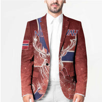 Personalized Norway Blazer The Moose With Saxifrage Flowers Galaxy Style - Wonder Print Shop