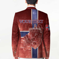 Personalized Norway Blazer The Moose With Saxifrage Flowers Galaxy Style - Wonder Print Shop