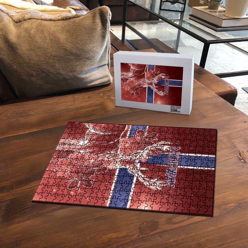Norway Puzzle The Moose With Saxifrage Flowers Galaxy Style - Wonder Print Shop