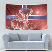 Norway Tapestry The Moose With Saxifrage Flowers Galaxy Style - Wonder Print Shop
