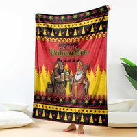 Germany Christmas Blanket Saint Nicholas And Knecht Ruprecht Drink Beer - Wonder Print Shop