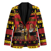 Germany Christmas Blazer Saint Nicholas And Knecht Ruprecht Drink Beer - Wonder Print Shop