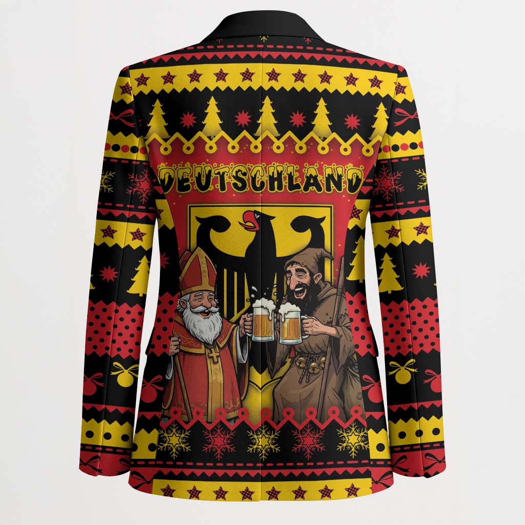 Germany Christmas Blazer Saint Nicholas And Knecht Ruprecht Drink Beer - Wonder Print Shop