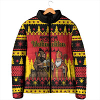 Germany Christmas Padded Jacket Saint Nicholas And Knecht Ruprecht Drink Beer - Wonder Print Shop