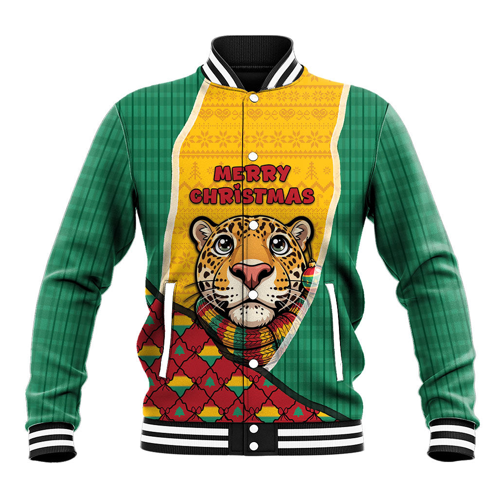 Guyana Christmas Baseball Jacket Dapper Cute Jaguar Puffer Cute Style