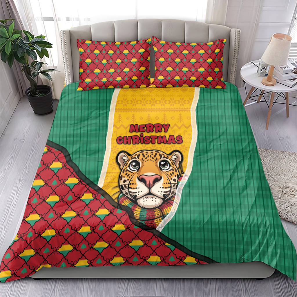 Guyana Christmas Bedding Set Dapper Cute Jaguar Puffer Cute Style