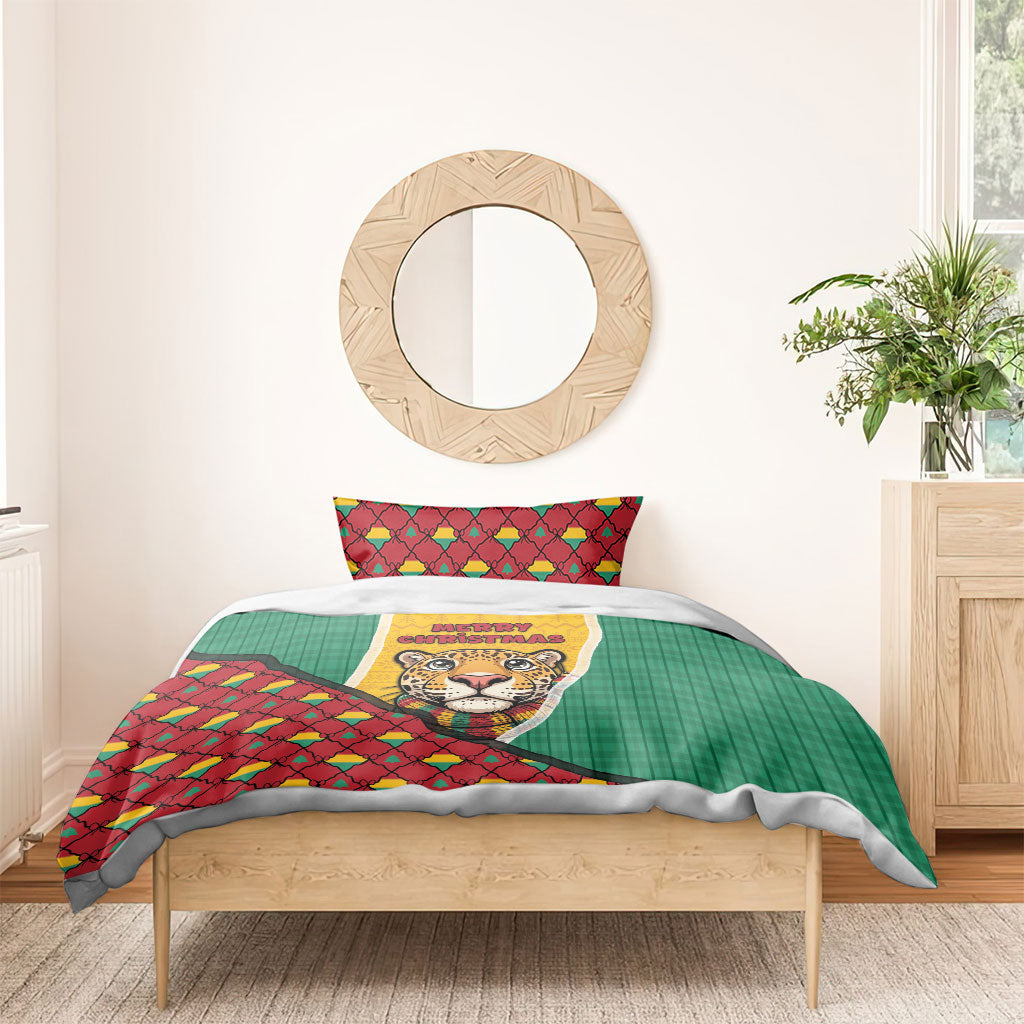 Guyana Christmas Bedding Set Dapper Cute Jaguar Puffer Cute Style