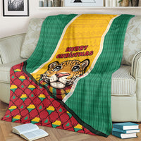 Guyana Christmas Blanket Dapper Cute Jaguar Puffer Cute Style