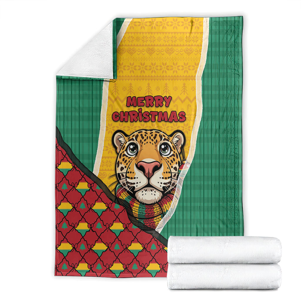 Guyana Christmas Blanket Dapper Cute Jaguar Puffer Cute Style