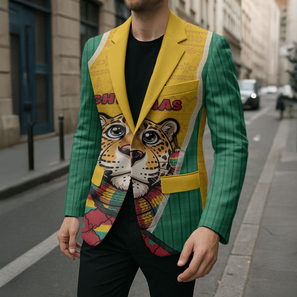 Guyana Christmas Blazer Dapper Cute Jaguar Puffer Cute Style