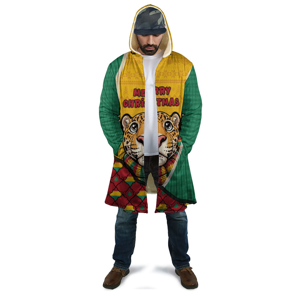 Guyana Christmas Cloak Dapper Cute Jaguar Puffer Cute Style
