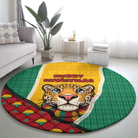 Guyana Christmas Round Carpet Dapper Cute Jaguar Puffer Cute Style