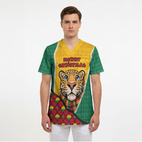 Guyana Christmas Scrub Top Dapper Cute Jaguar Puffer Cute Style