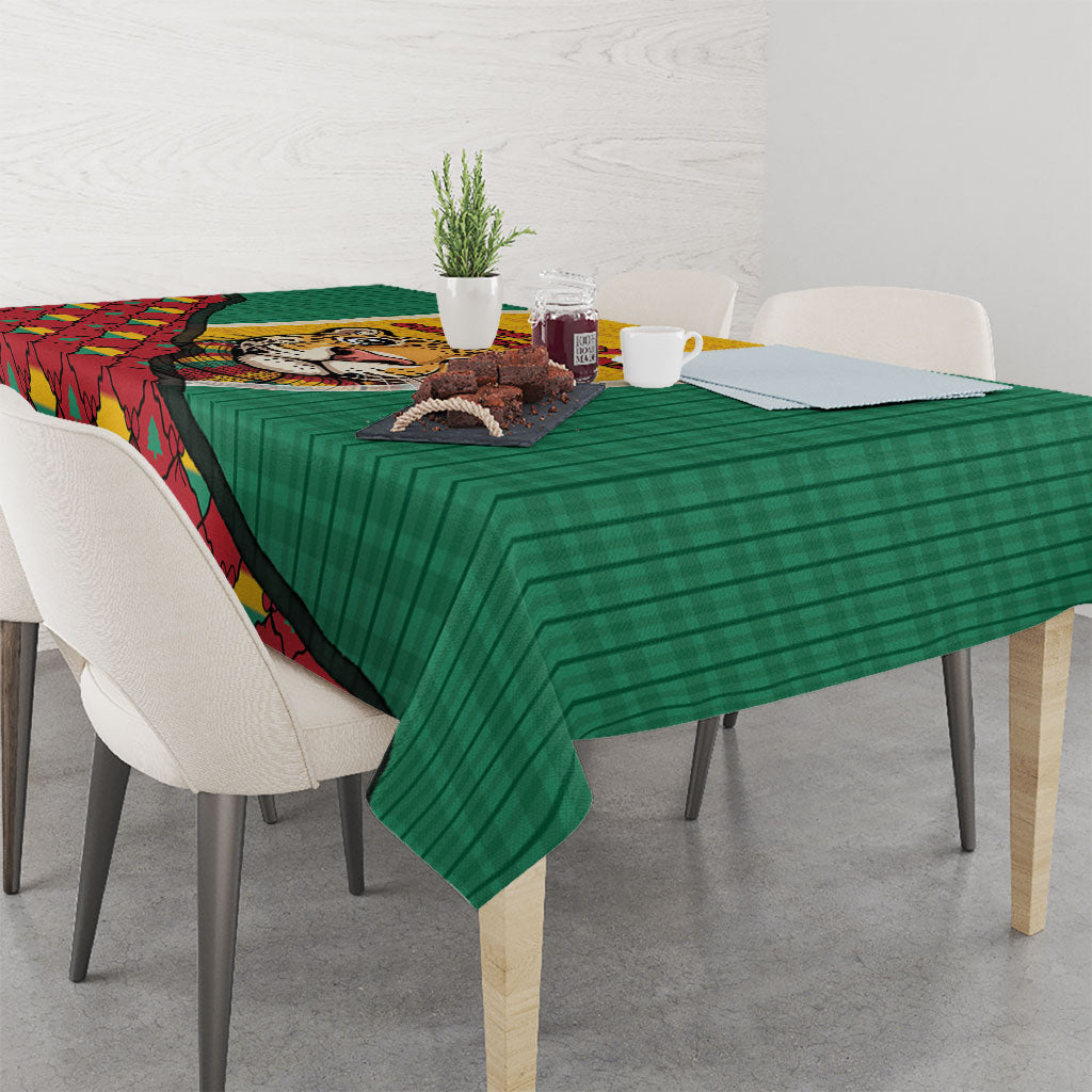 Guyana Christmas Tablecloth Dapper Cute Jaguar Puffer Cute Style
