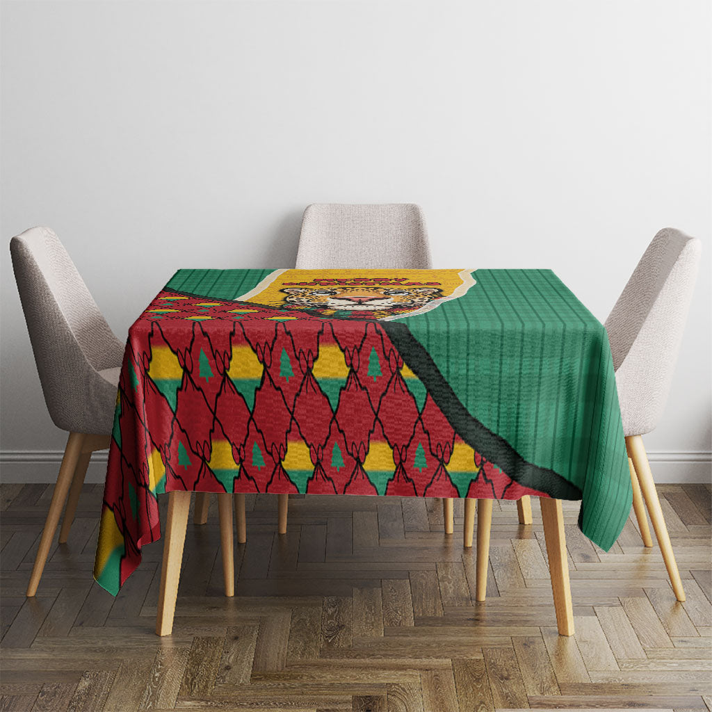 Guyana Christmas Tablecloth Dapper Cute Jaguar Puffer Cute Style