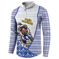Uruguay Christmas Button Sweatshirt Southern Lapwing Cute Jaguar Puffer Cute Style