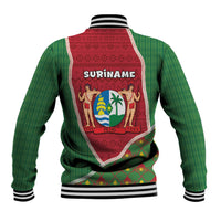 Suriname Christmas Baseball Jacket Cute Great Kiskadee Bird Star Snowflakes