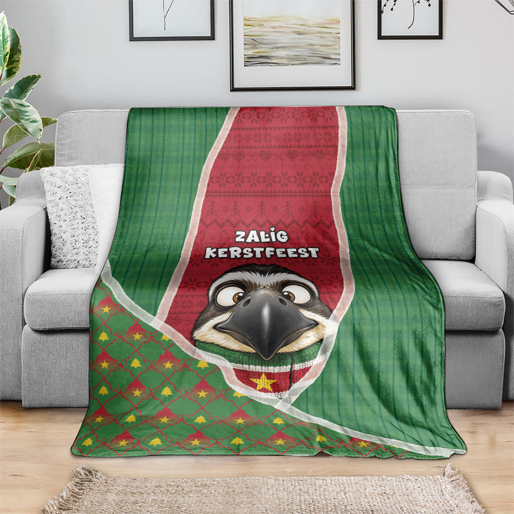 Suriname Christmas Blanket Cute Great Kiskadee Bird Star Snowflakes