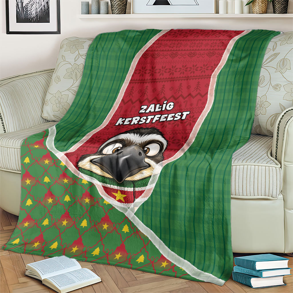 Suriname Christmas Blanket Cute Great Kiskadee Bird Star Snowflakes
